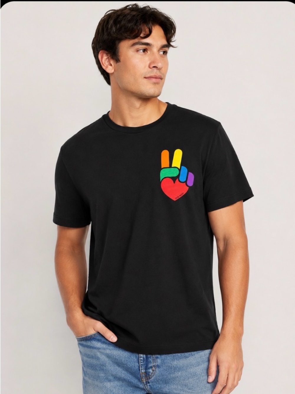 Old Navy Pride Graphic T-Shirt – Size XL/ black short sleeve cotton t shirt🏳️‍🌈